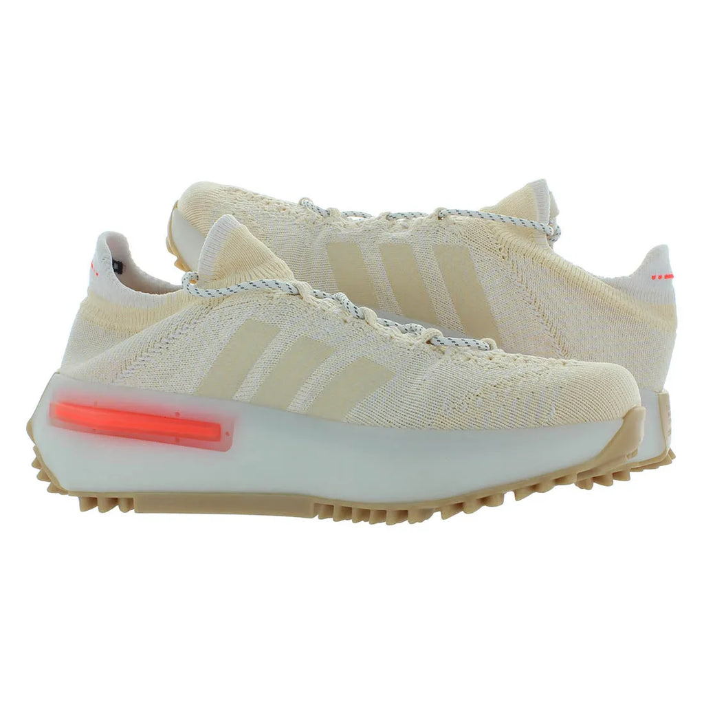 Authentic Adidas NMD S1 Men's Shoes - Wonder White/Solar Red