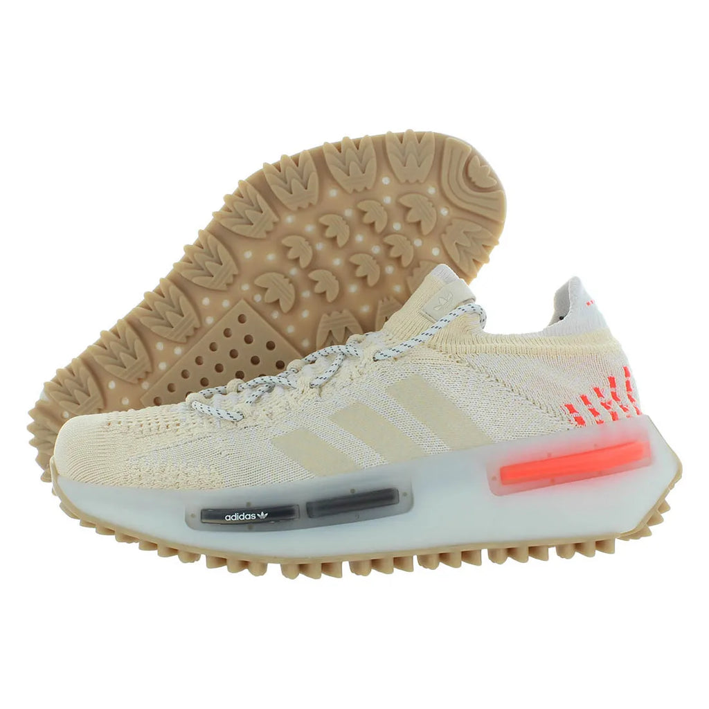 Authentic Adidas NMD S1 Men's Shoes - Wonder White/Solar Red