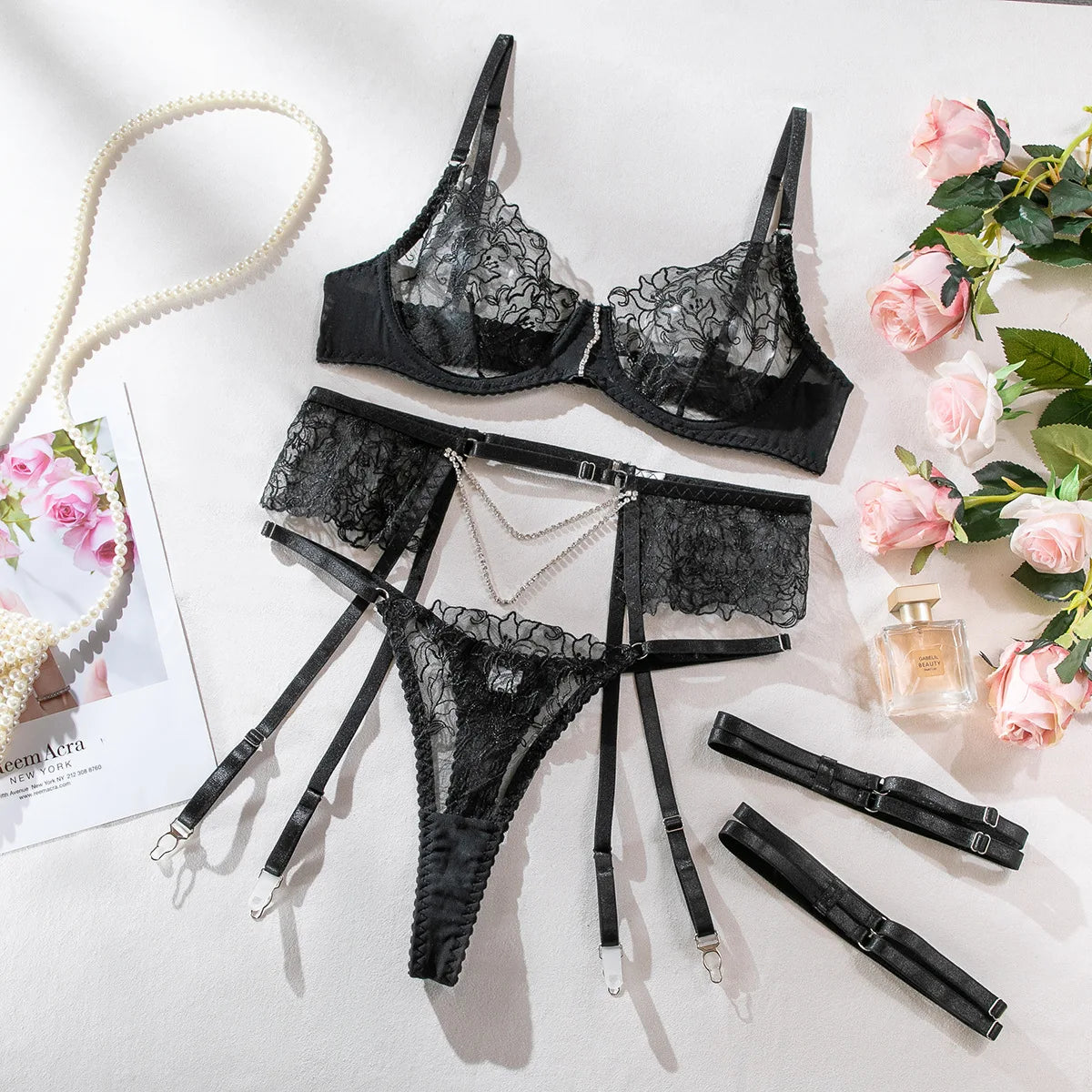 Breathable Lace Lingerie Set