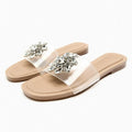 Embellished Clear Strap Flat Sandals