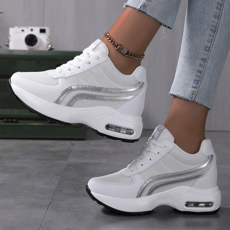 Korean-Style Platform Air Cushion Casual Sneakers