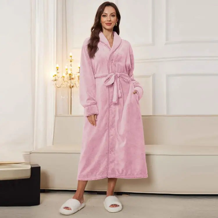 Soft Flannel Fleece Women's Bathrobe