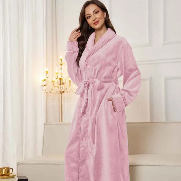 Soft Flannel Fleece Women's Bathrobe