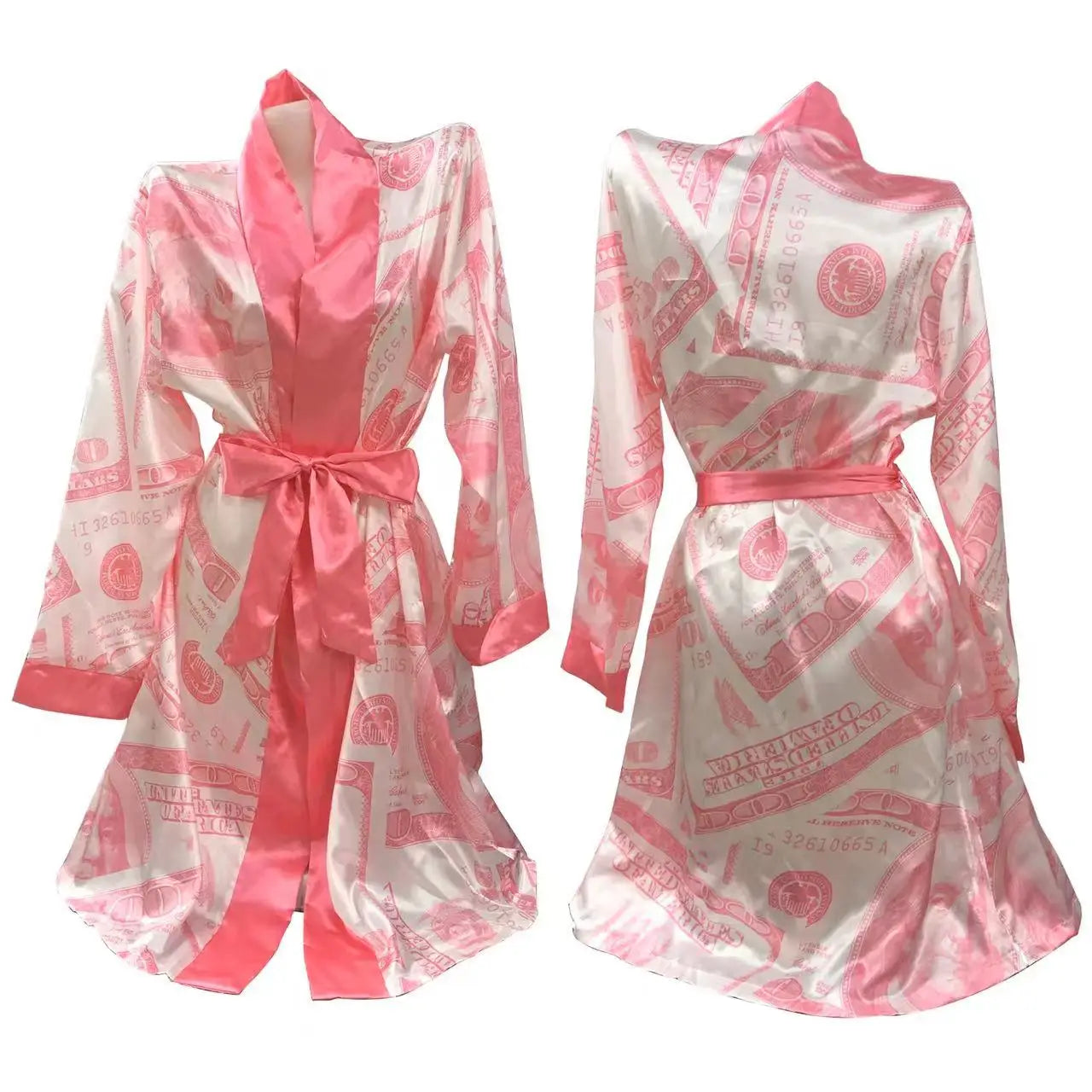 Versatile Printed V-neck Loungewear Robe