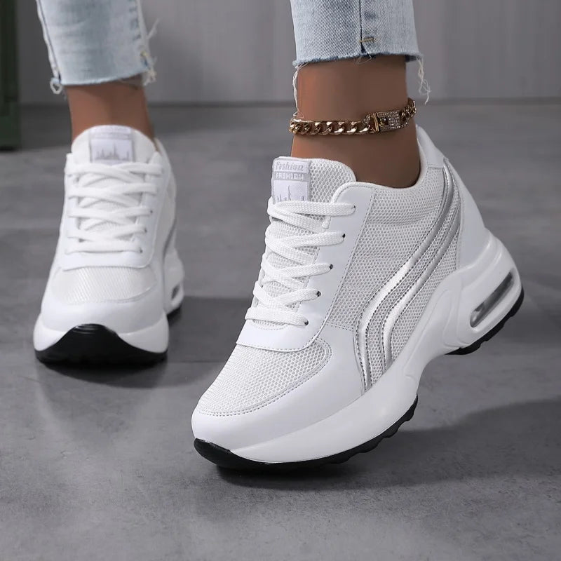 Korean-Style Platform Air Cushion Casual Sneakers