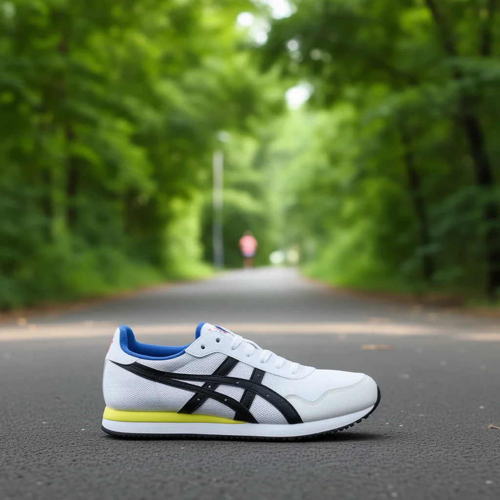 Classic ASICS Athletic Running Shoes - White/Black