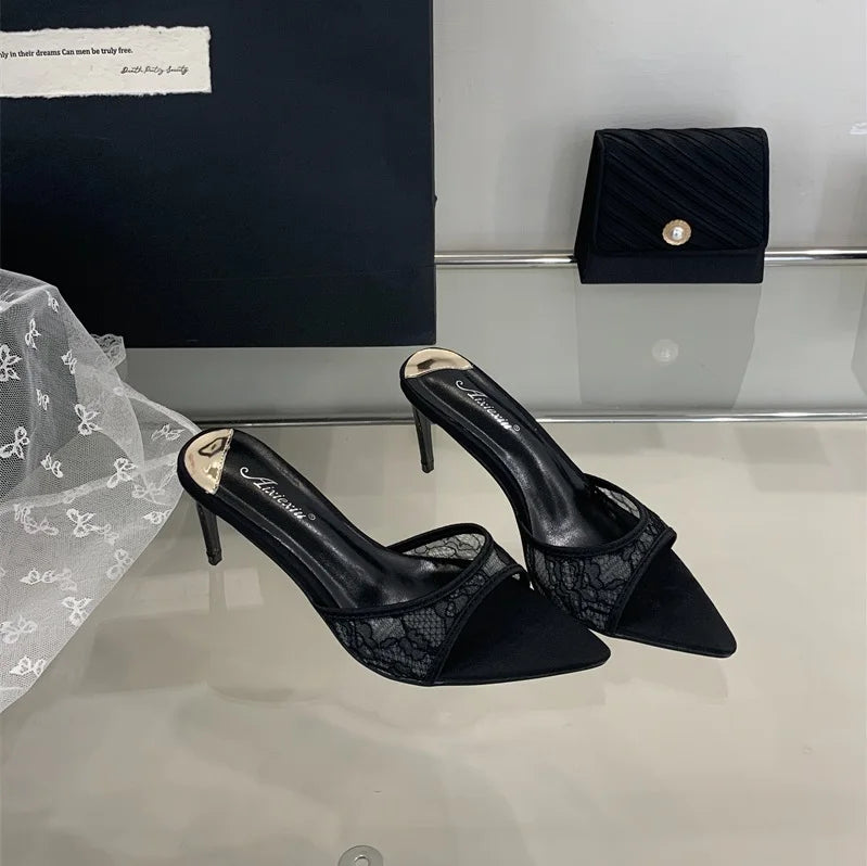 Elegant Pointed-Toe Heeled Sandals