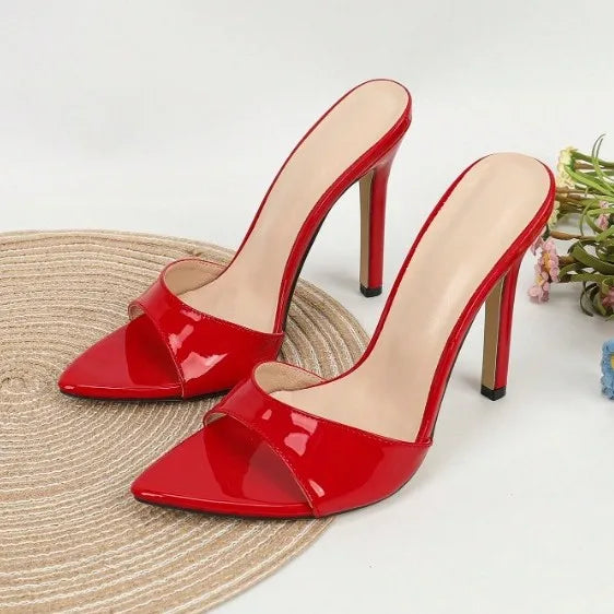 Trendy Open-Toe Printed High Heel Mules