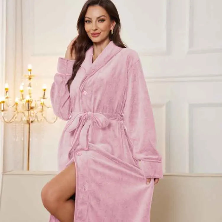 Soft Flannel Fleece Women's Bathrobe