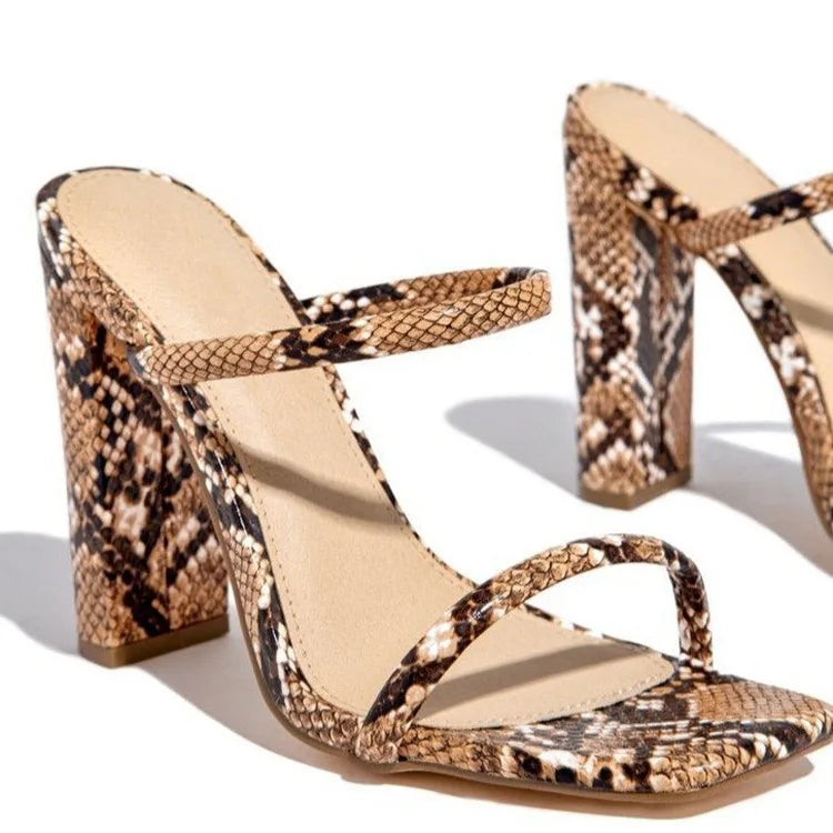 Trendy T-Strap High Heel Sandals with Rubber Outsole