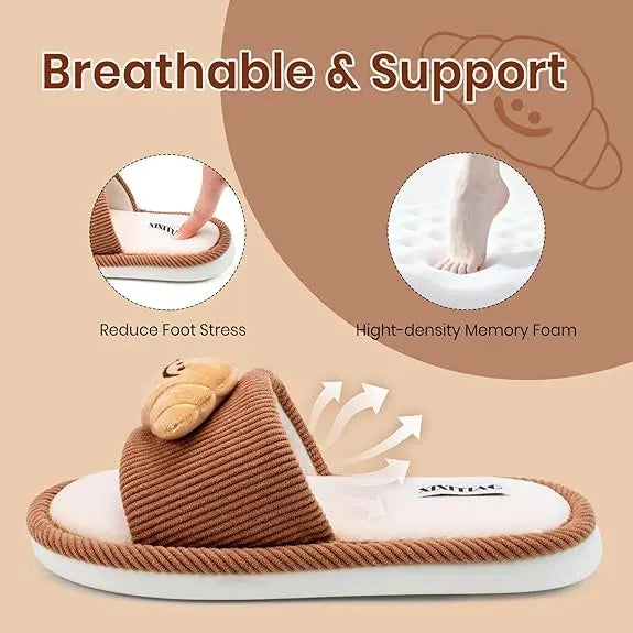 Cute Fluffy Korean-Style Indoor Slippers with Soft Sole