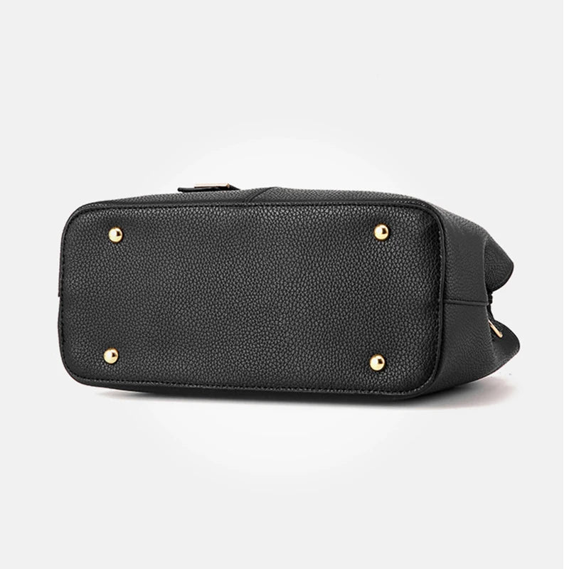 Versatile Soft PU Leather Shoulder Bag with Cell Phone Pocket