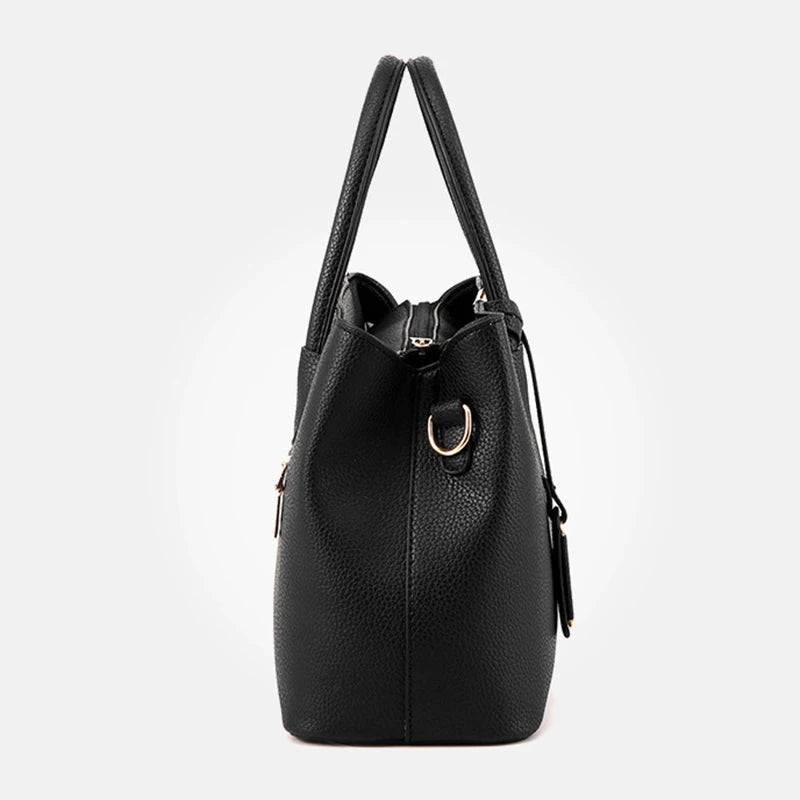 Versatile Soft PU Leather Shoulder Bag with Cell Phone Pocket