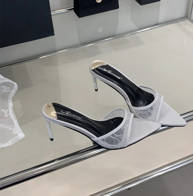 Elegant Pointed-Toe Heeled Sandals