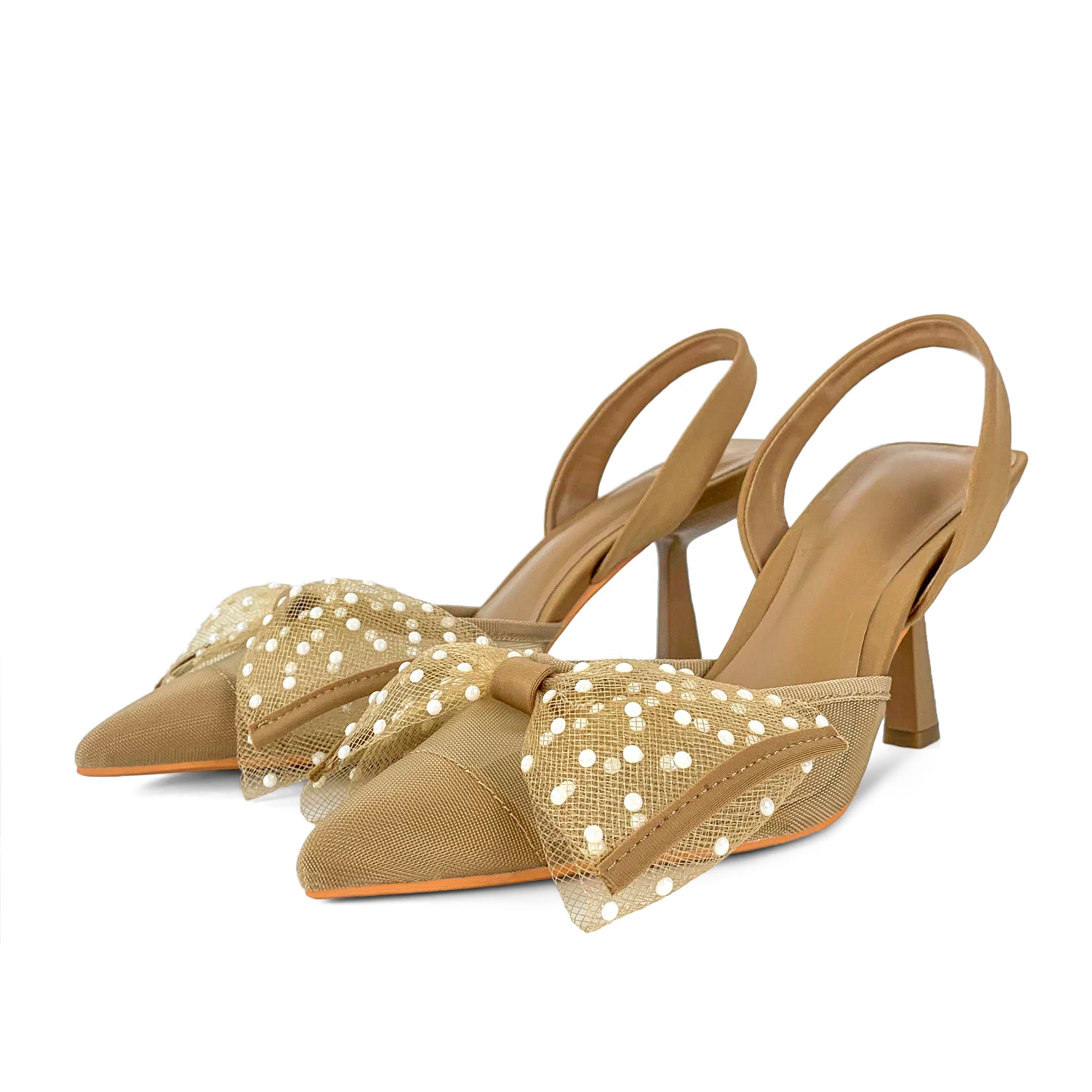 Elegant Pointed-Toe High Heels with Bow Detail