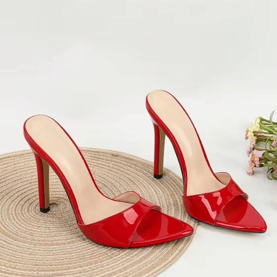 Trendy Open-Toe Printed High Heel Mules