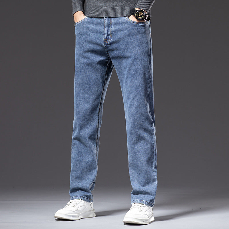 Casual Loose Fit Autumn Denim Trousers for Men