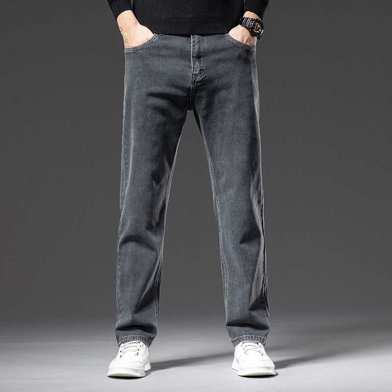 Casual Loose Fit Autumn Denim Trousers for Men