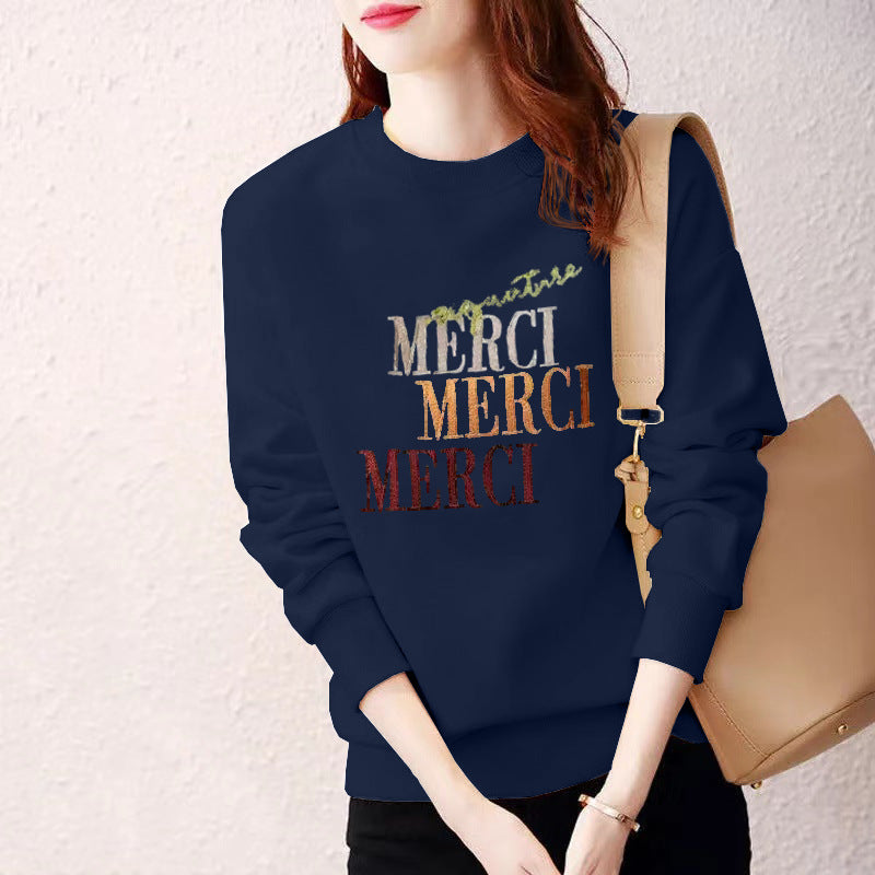 Casual Graphic Printed Round-Neck Pullover