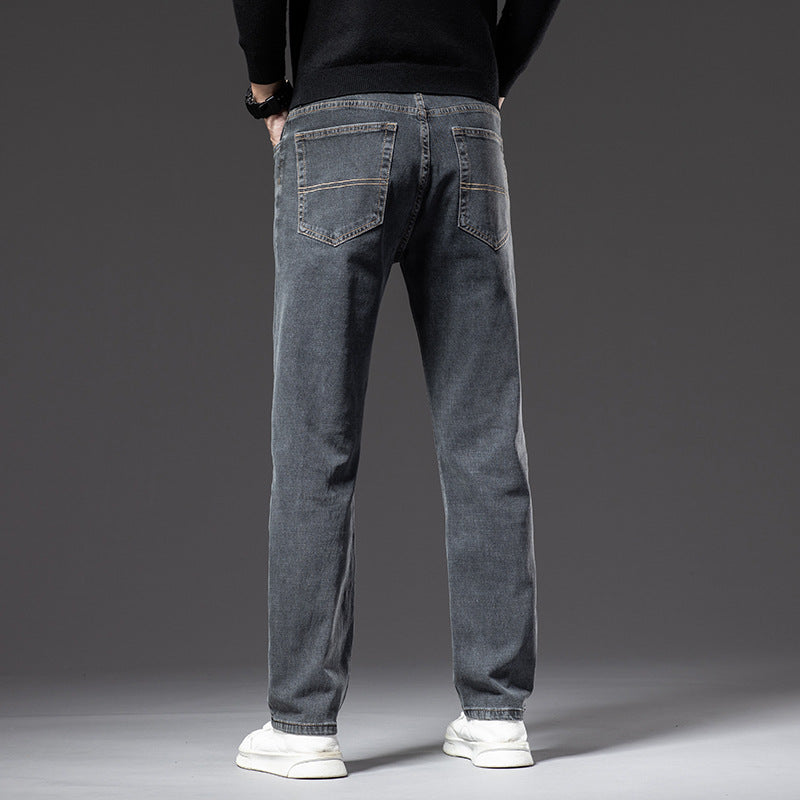 Casual Loose Fit Autumn Denim Trousers for Men