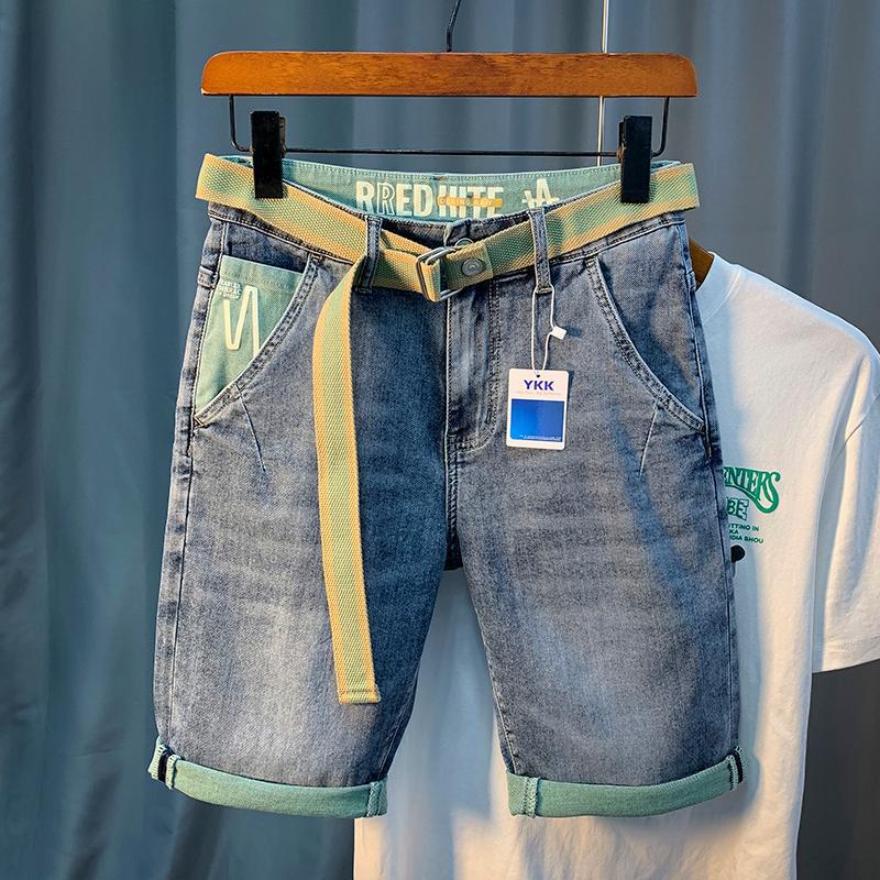 Denim Shorts Men's Summer New Fashionable Thin Five-point Pants Casual Pants Trendy Brand Ins Printed Casual Mid-length Pants for Men