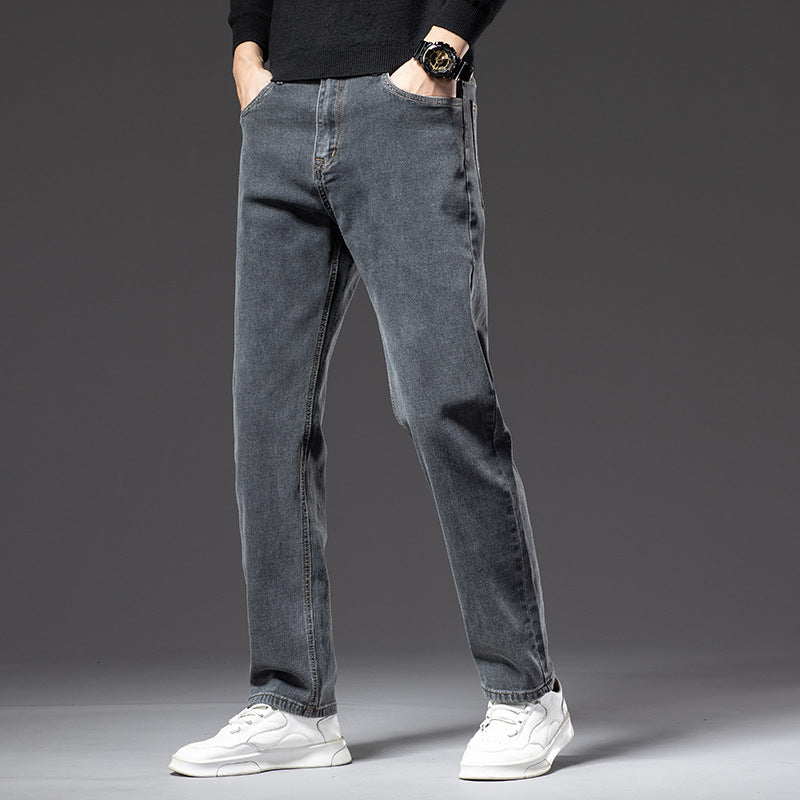 Casual Loose Fit Autumn Denim Trousers for Men