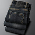Light Luxury Autumn Classic Blue Casual Jeans Men's Slim-Fit Elastic Small Straight Tube Men's Washed White Business Pants