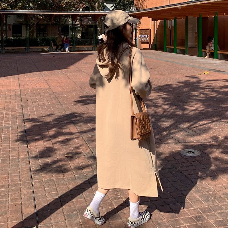 Casual Long-Sleeve Round-Neck Maxi Dress