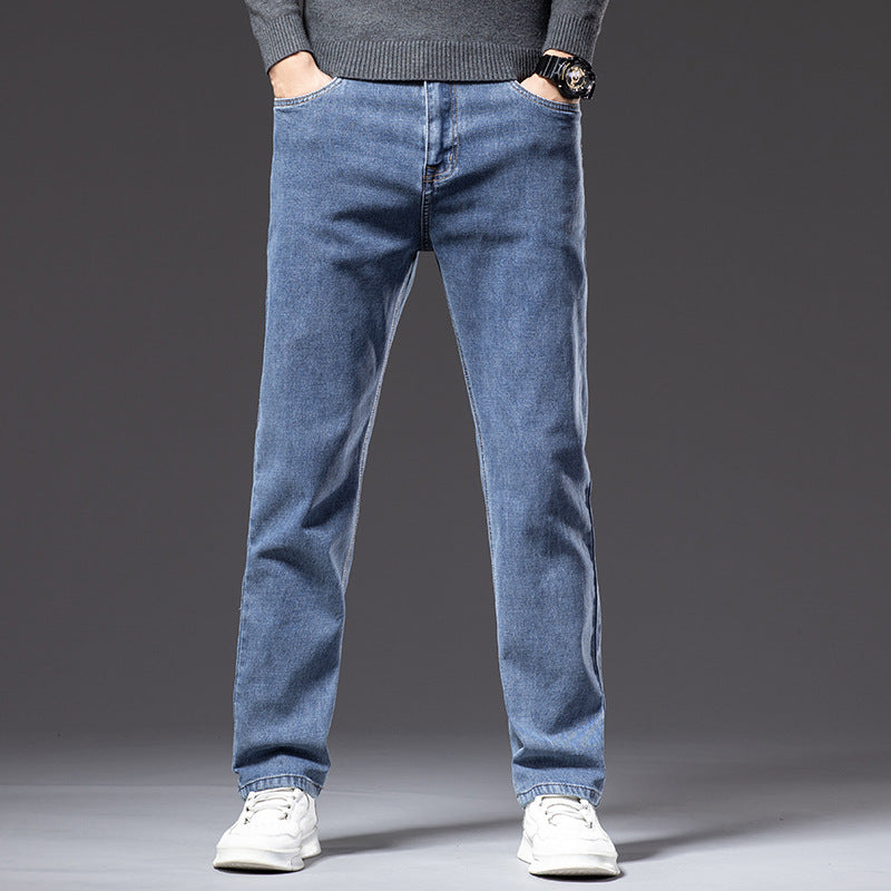 Casual Loose Fit Autumn Denim Trousers for Men