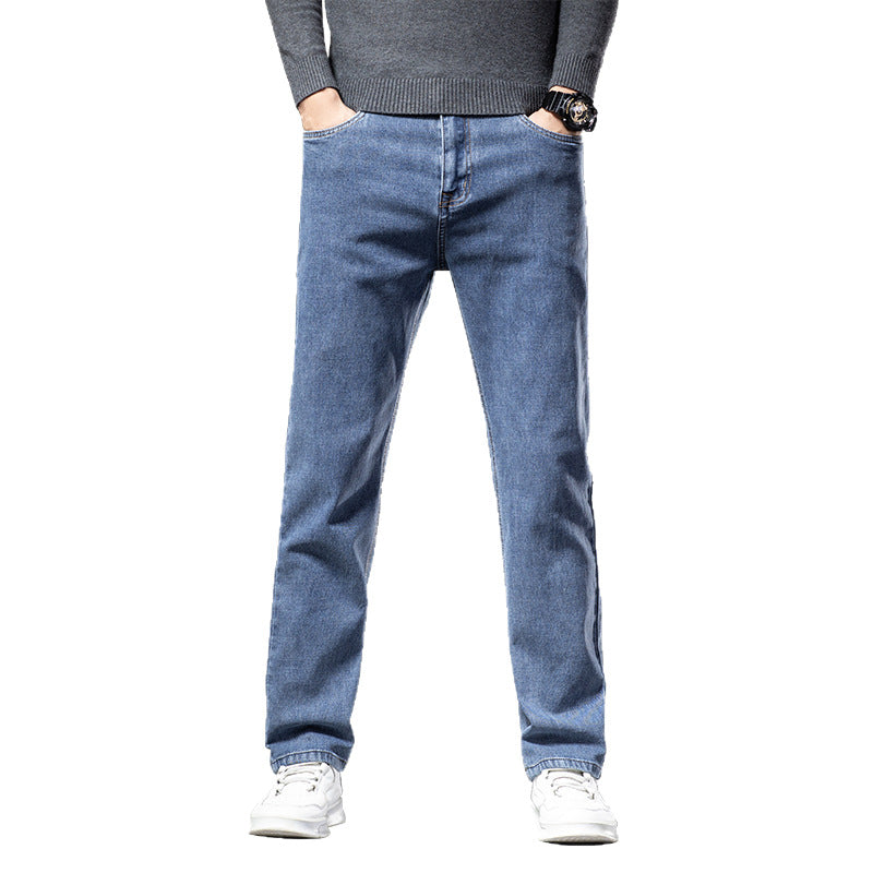 Casual Loose Fit Autumn Denim Trousers for Men