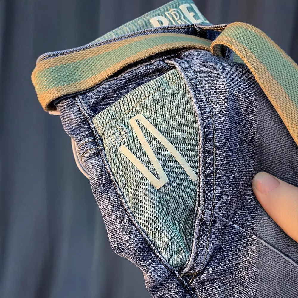 Denim Shorts Men's Summer New Fashionable Thin Five-point Pants Casual Pants Trendy Brand Ins Printed Casual Mid-length Pants for Men