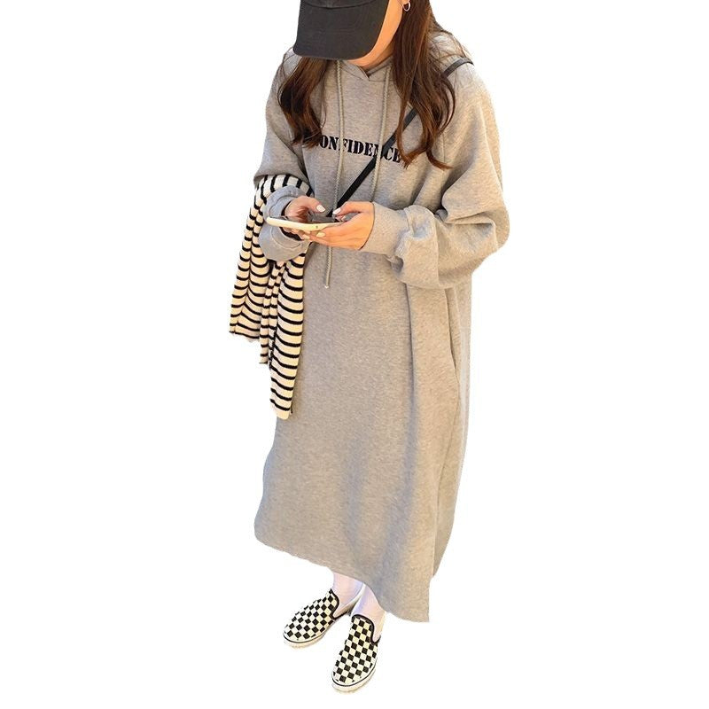 Casual Long-Sleeve Round-Neck Maxi Dress