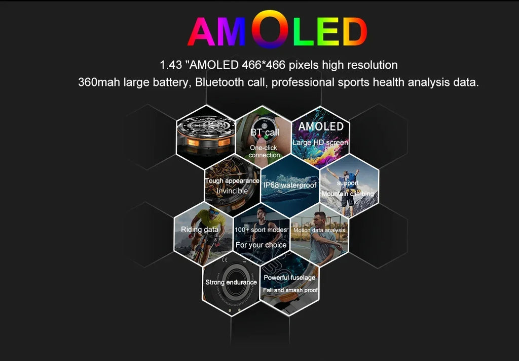 Advanced AMOLED Smart Watch with Fitness and Health Tracking