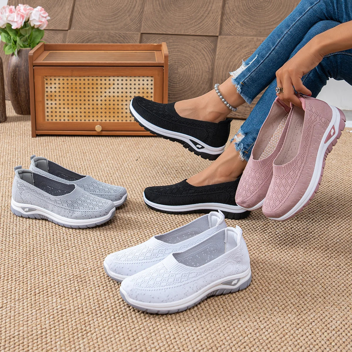 Comfortable Women's Casual Slip-On Walking Shoes