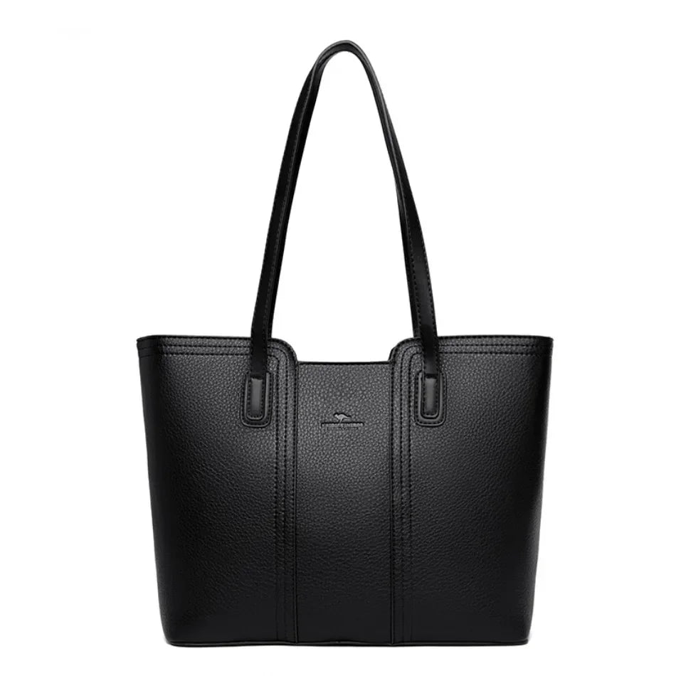 Classic Microfiber Synthetic Leather Large Capacity Tote Shoulder Bag