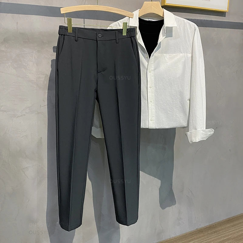 Men's Casual Slim Fit Work Trousers