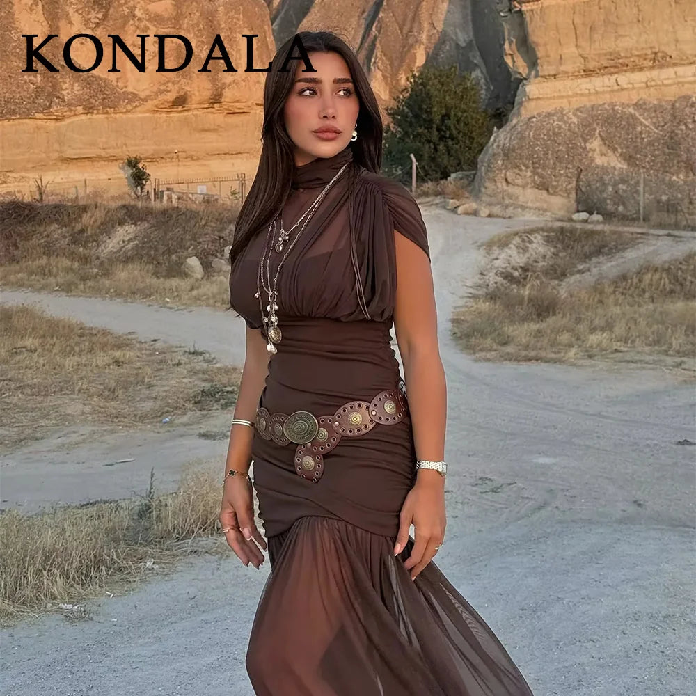 Elegant Floor-Length Sheer Evening Dress
