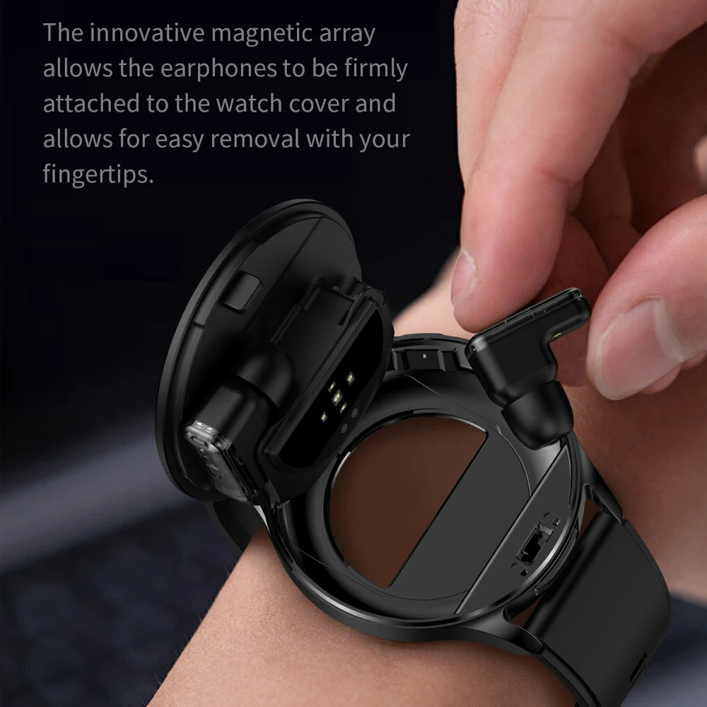 696 Smart Watch with Integrated Bluetooth Earbuds