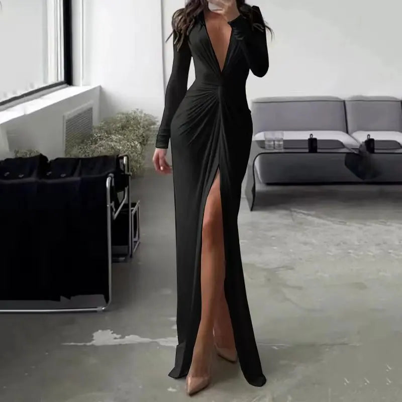 Elegant Slim Fit Floor-Length Evening Dress