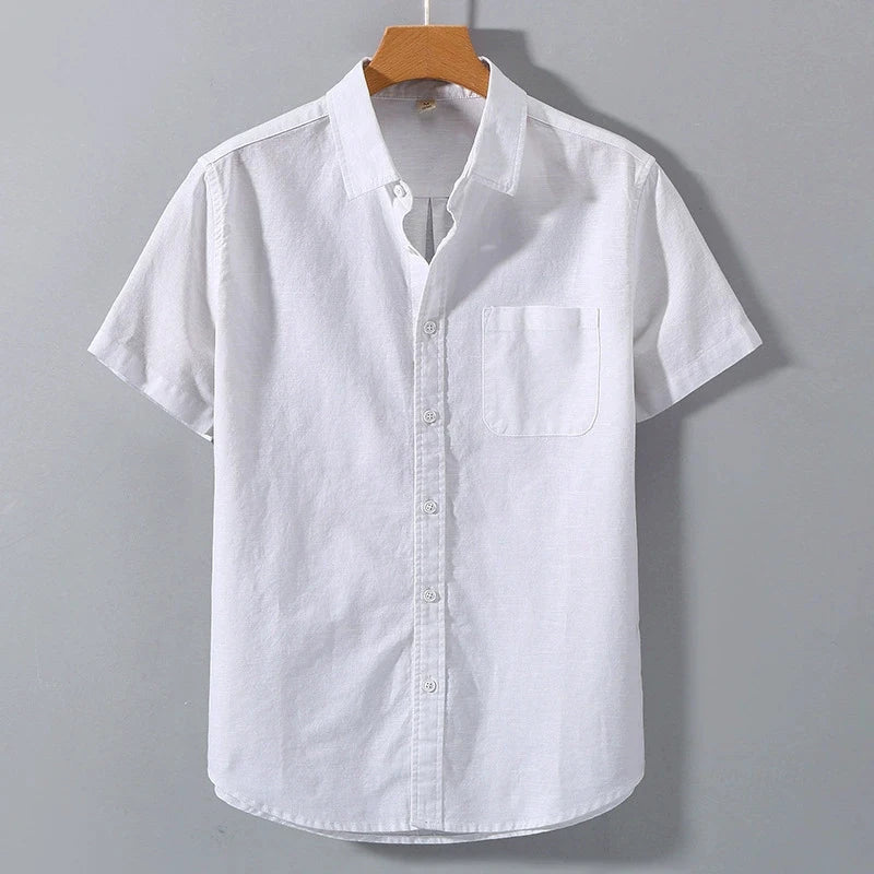 Men's Casual Short Sleeve Cotton Shirt