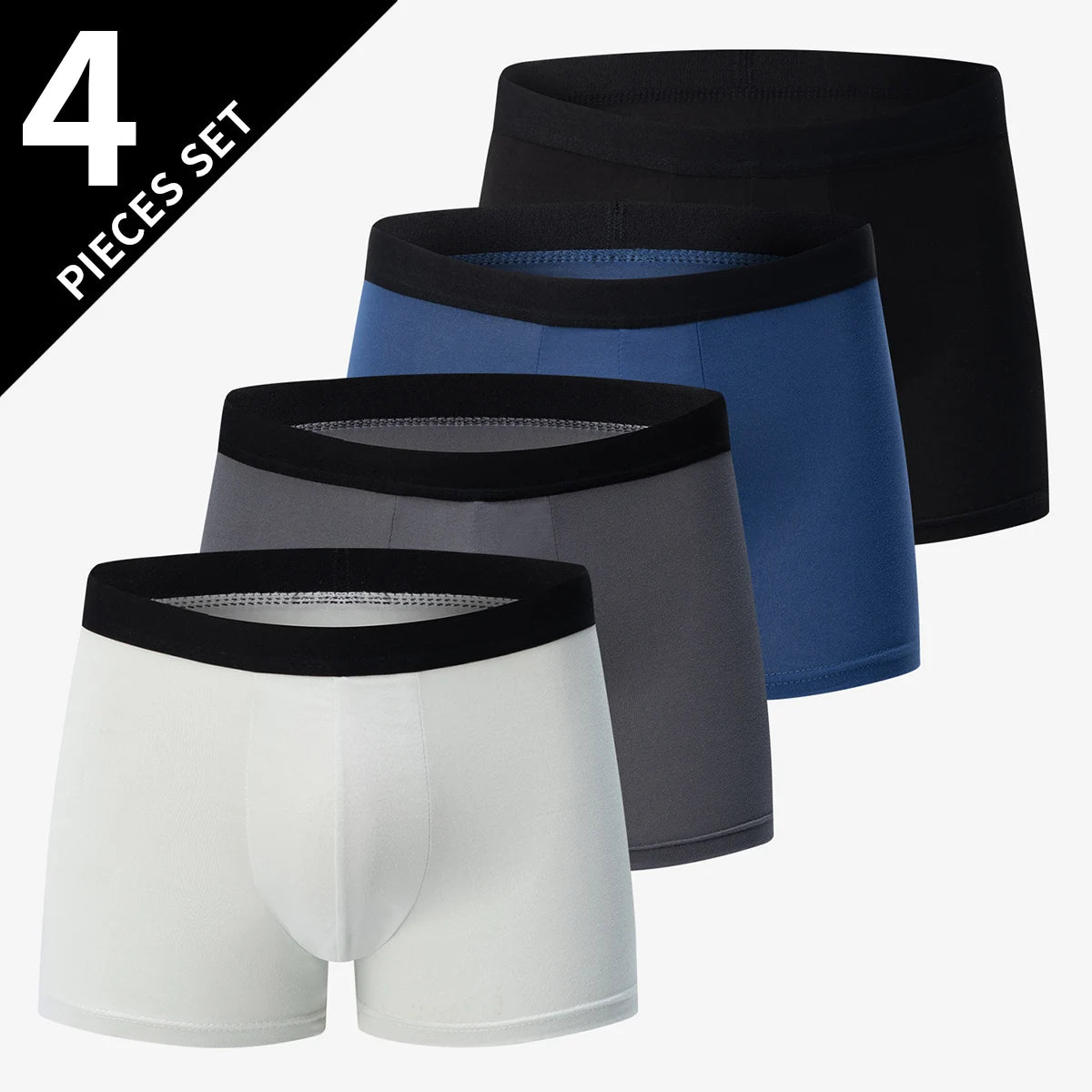 4-Pack Men's Solid Boxer Briefs