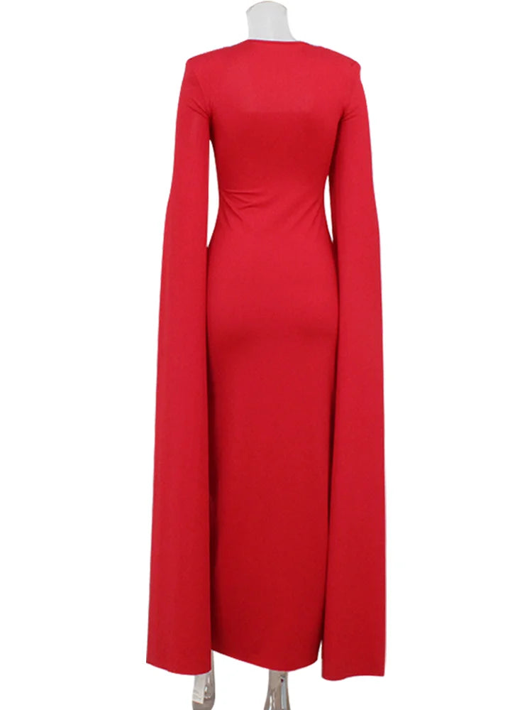 Elegant Knit Floor-Length Evening Gown