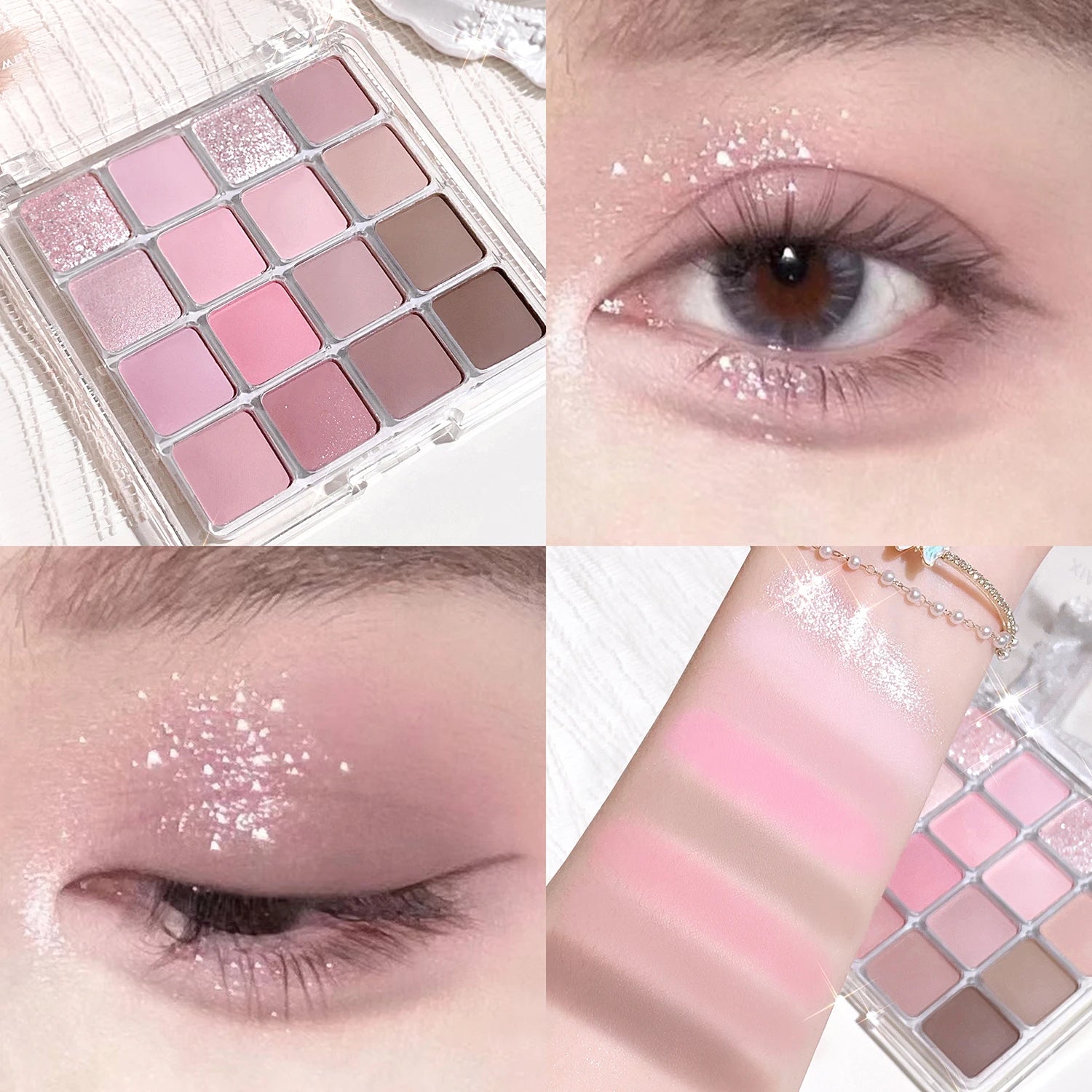 XIAOYUMI 16-Color Versatile Eyeshadow Palette - Glitter, Shimmer & Matte