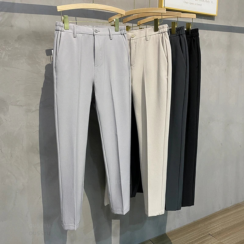 Men's Casual Slim Fit Work Trousers