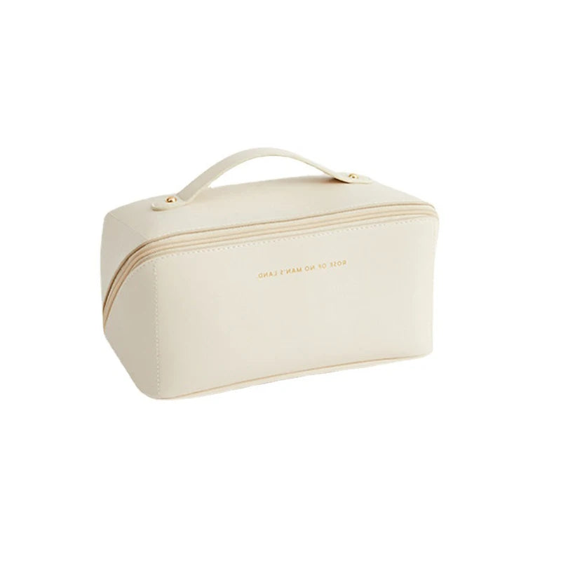 Large Capacity Portable Travel Cosmetic Bag - PU Leather