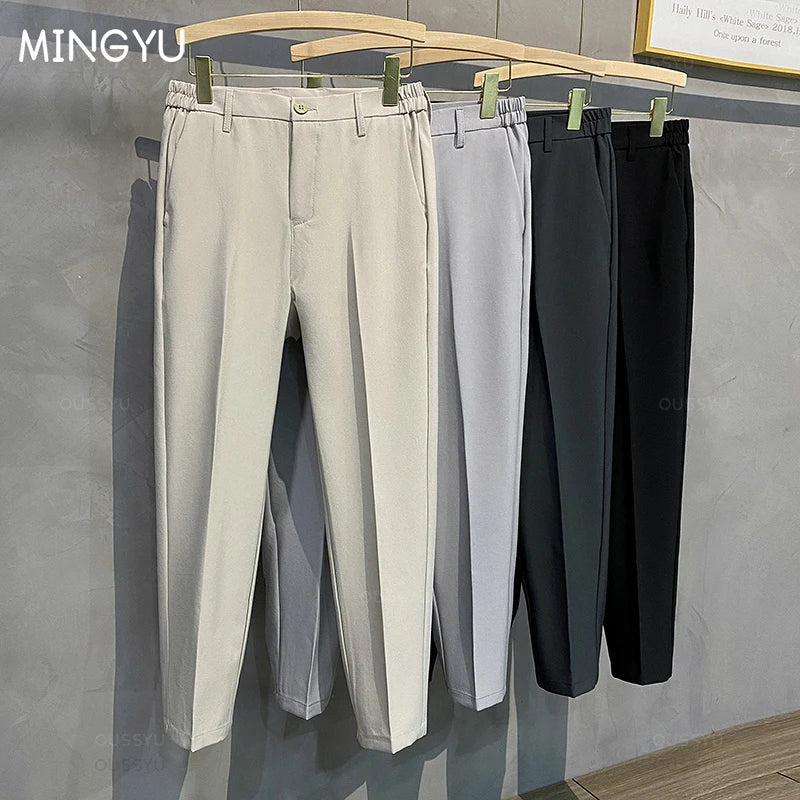Men's Casual Slim Fit Work Trousers