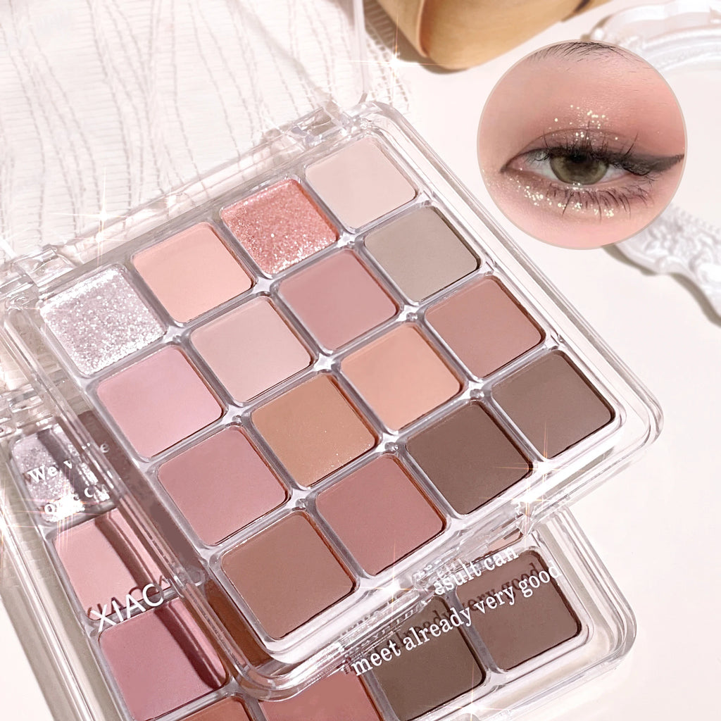 XIAOYUMI 16-Color Versatile Eyeshadow Palette - Glitter, Shimmer & Matte