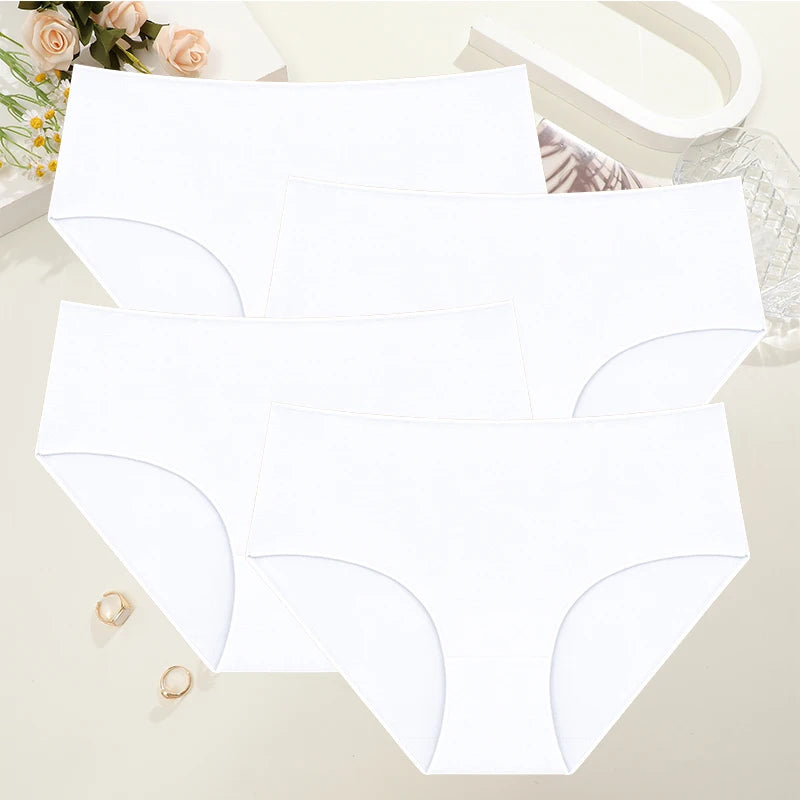 4-Pack Women's High-Waist Cotton Panties