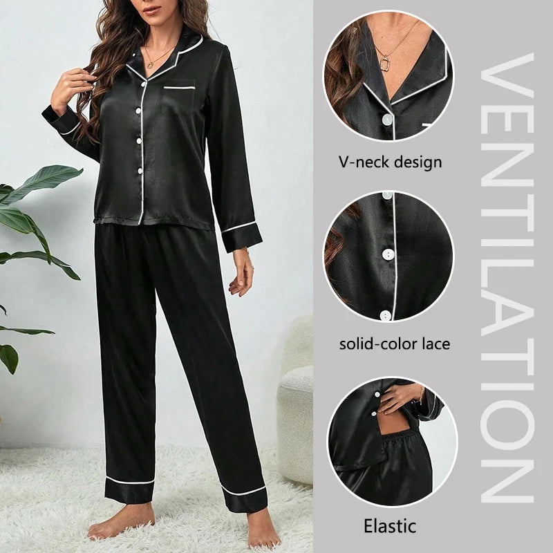 Comfortable Women's Satin Pajama Set