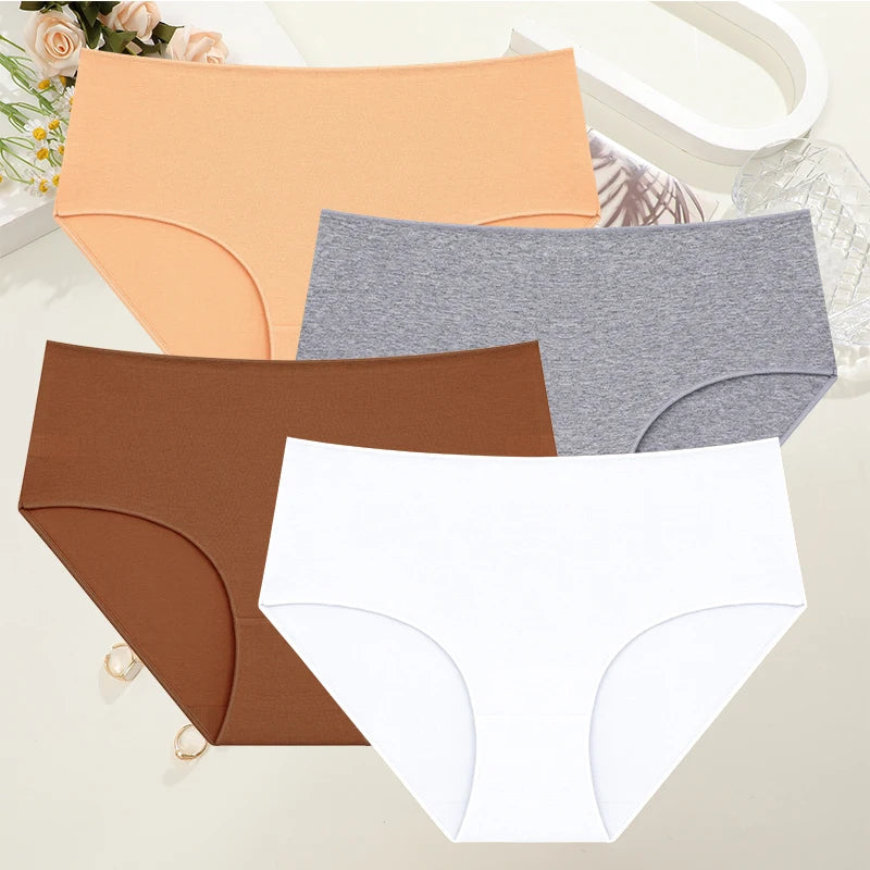 4-Pack Women's High-Waist Cotton Panties
